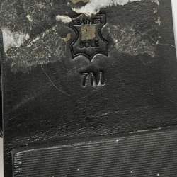 مملوكة مسبقًا صندل توري برش أدريان جلد براءات اختراع أسود بحزام للكاحل بدون كعب مقاس 37