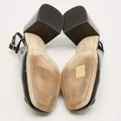 Pre Owned Tory Burch Georgia Size 37 Black Patent Leather Slingback Block Heel Pumps