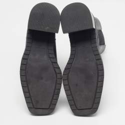 Pre Owned Tory Burch Demi Glove Baby Size 36.5 Black Leather Block Heel Chelsea Boots