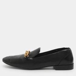 مملوكة مسبقًا Tory Burch Jessa Size 38.5 Black Leather Loafers