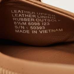 Pre Owned Tory Burch Reva Size 38.5 Brown Leather Ballet Flats