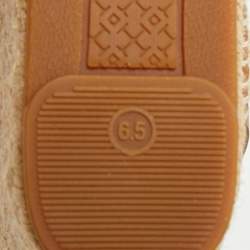 مملوكة مسبقًا صندل بكعب روكي تورى برش حزام عند الكاحل جلد ذهبي/بني مقاس 36.5