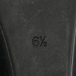 Pre Owned Tory Burch Jolie Size 36.5 Black Leather Wedge Pumps