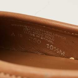 Pre Owned Tory Burch Reva Size 40.5 Beige/Brown Leather Raffia Ballet Flats