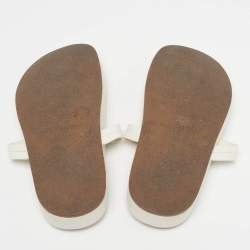 مملوكة مسبقًا Tory Burch Miller cloud Size 36 Cream Patent Leather Thong Sandals