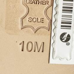 Pre Owned صندل كعب روكي توري برش ديزي برتقالي مفرغ جلد مقاس 41.5