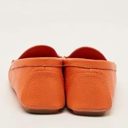 Pre Owned حذاء سائق جلد برتقالي توري برش لويل 2 مقاس 38