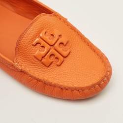 Pre Owned حذاء سائق جلد برتقالي توري  برش لويل 2 مقاس 38