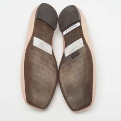 Pre Owned Tory Burch Georgia Size 38 Beige Leather Ballet Flats