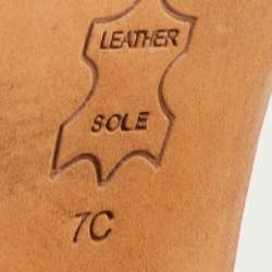 Pre Owned Tory Burch Maritine Size 37 Navy Blue Croc Embossed Leather Platform Ankle Strap Sandals