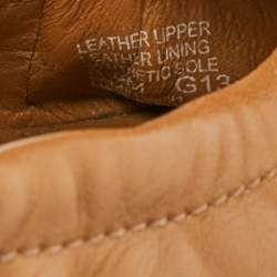 Pre Owned Tory Burch Ambrose Size 38.5 Brown Leather Scrunch  Ballet Flats