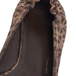 مملوكة مسبقًا حذاء باليرينا فلات توري برش ريفا فرو حصان نقشة الفهد بني مقاس 40