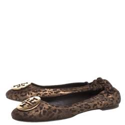 مملوكة مسبقًا حذاء باليرينا فلات توري برش ريفا فرو حصان نقشة الفهد بني مقاس 40