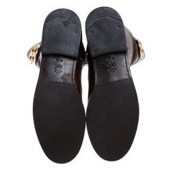 Pre Owned Tory Burch Brown Leather Knee Length Boots Size 39.5