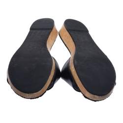 مملوكة مسبقًا Tory Burch Leather Patty Wedge Sandals Size 37.5