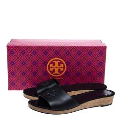 مملوكة مسبقًا Tory Burch Leather Patty Wedge Sandals Size 37.5