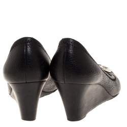 Pre Owned حذاء كعب عالي توري برش كعب روكي مقدمة مفتوحة جوليان جلد أسود مقاس 37