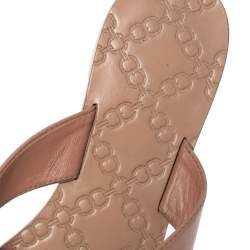 Pre Owned Tory Burch Beige Leather Monroe Thong Sandals Size 39