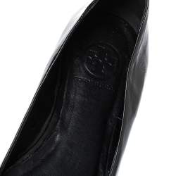 مملوكة مسبقًا Tory Burch Black Patent Leather Andi Ballet Flats Size 38
