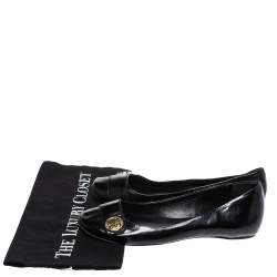 مملوكة مسبقًا Tory Burch Black Patent Leather Andi Ballet Flats Size 38