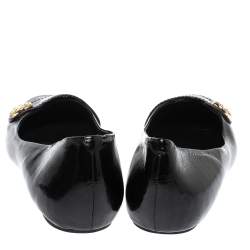 مملوكة مسبقًا Tory Burch Black Patent Leather Andi Ballet Flats Size 38