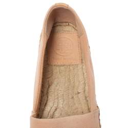 Pre Owned حذاء إسبادريل تورى برش فلات غطاء مقدمة شعار كانفاس وردى 36.5