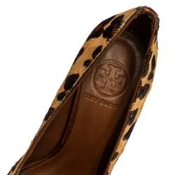 مملوكة مسبقًا Tory Burch Leopard Print Calf Hair 'Celina' Pointed Toe Pumps Size 36.5
