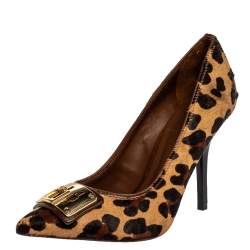 مملوكة مسبقًا Tory Burch Leopard Print Calf Hair 'Celina' Pointed Toe Pumps Size 36.5