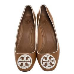 مملوكة مسبقًا Tory Burch Tan Leather Janey Block Heel Pumps Size 39