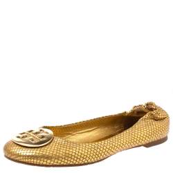 tory burch minnie snakeskin flats