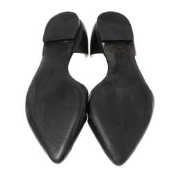 مملوكة مسبقًا حذاء تورى برش فلات دورسيه جلد نقش سحلية أسود مقاس 37