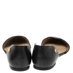 مملوكة مسبقًا حذاء تورى برش فلات دورسيه جلد نقش سحلية أسود مقاس 37