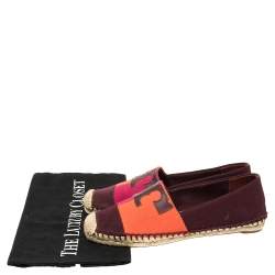 مملوكة مسبقًا Tory Burch Multicolor Canvas Weston Espadrilles Flats Size 36.5
