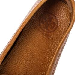 Tory Burch Brown Leather Driving Loafers Size 36.5