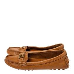 Tory Burch Brown Leather Driving Loafers Size 36.5
