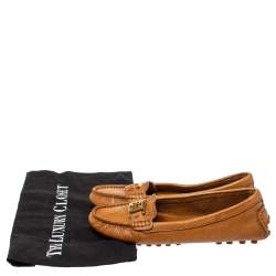 Tory Burch Brown Leather Driving Loafers Size 36.5