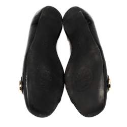 Tory Burch Black Patent Leather Andi Ballet Flats Size 39