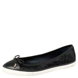 Tory Burch Black Calf Hair And Leather Cap Toe Skyler Flats Size 38.5