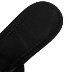 Pre Owned Tory Burch Black Leather Miller Slide Flats Size 39