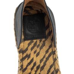 Pre Owned Tory Burch Blue Leather Ankle Strap Espadrille Size 38.5