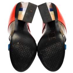 مملوكة مسبقًا Tory Burch Multicolor Leather Open Toe Slide Sandals Size 37