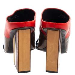 مملوكة مسبقًا Tory Burch Multicolor Leather Open Toe Slide Sandals Size 37