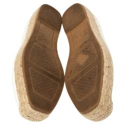 مملوكة مسبقًا حذاء إسباديل فلات تورى برش نعل سميك ويلز كانفاس أبيض مقاس 35.5