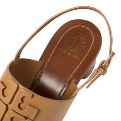 Pre Owned Tory Burch Brown leather Lowell Blond Sandals Size 39.5