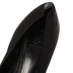 Pre Owned Tory Burch Black Leather Caroline Reva Scrunch Pumps Size 39