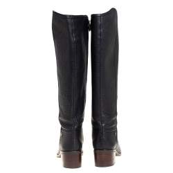 Tory Burch Black Leather Fulton Knee Length Boots Size 40