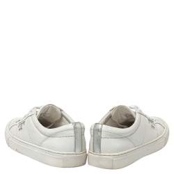 Pre Owned Tory Burch White Leather Chace Low Top Sneakers Size 36