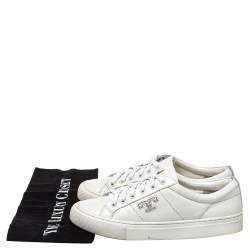 Pre Owned Tory Burch White Leather Chace Low Top Sneakers Size 36