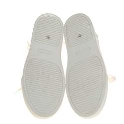 Pre Owned Tory Burch White Marion Quilted Leather Low Top Sneakers Size 38