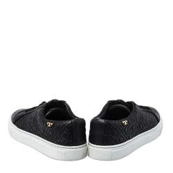 Pre Owned Tory Burch Black Quilted Leather Low Top Sneakers Size 38.5